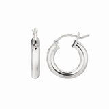 Silver 4X20Mm Hoop Earring