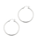 Silver 3X35Mm Hoop Earring