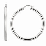 Silver 4X40Mm Hoop Earring