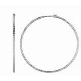 Silver 1.5X4.5Mm Endless Hoop Earring