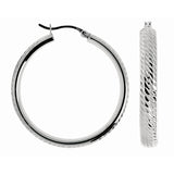 Silver Disco Hoop Earring