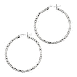 Silver 2X30Mm Diamond Cut Earring