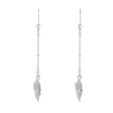 Silver Chain & Leaf Earring