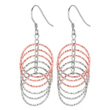 Silver Two-Tone Multi Row Circle Earring