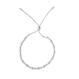 Silver Diamond Cut Graduated Bead Friendship Bracelet