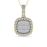 14K White Gold 3/4 Ctw Invisible Diamond Fashion Pendant