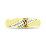 Diamond Accent 1/10 Ctw Ladies  Slant Wedding Band in 10K Yellow Gold