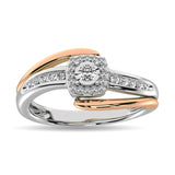 Diamond 1/6 ct tw Promise Ring  in 10K Rose and White Gold