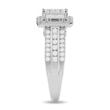 Diamond 1 1/2 ct tw Princess Head Engagement Ring in 14K White Gold