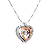 Diamond Shimmering Heart Pendant 1/20 ct tw in 10K Two Tone Gold