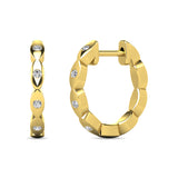 Diamond 1/10 ct tw Hoop Earrings in 10K Yellow Gold