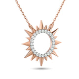 Diamond 1/8 ct tw Sun Necklace in 10K Rose Gold