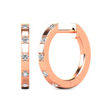 Diamond 1/10 ct tw Hoop Earrings in 10K Rose Gold