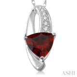 Trillion Shape Gemstone & Diamond Pendant