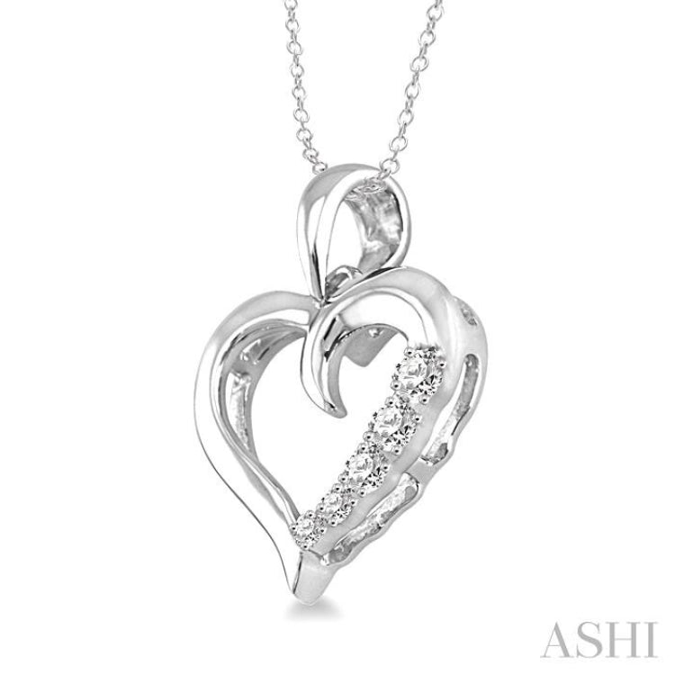 Silver Heart Shape Journey Diamond Fashion Pendant