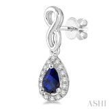 Pear Shape Gemstone & Diamond Earrings