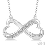 Silver Infinity Heart Shape Diamond Fashion Pendant