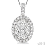 Oval Shape Lovebright Essential Diamond Pendant