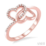 Twin Heart Shape Diamond Fashion Ring