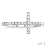 Sideway Cross Diamond Ring