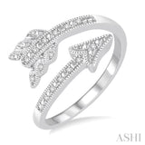 1/20 Ctw Round Cut Diamond Arrow Ring in Sterling Silver