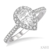 Pear Shape Semi-Mount Diamond Engagement Ring