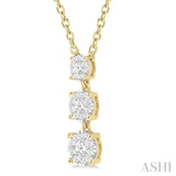 1/3 Ctw Round Cut Lovebright Diamond Layered Necklace in 14K Yellow Gold
