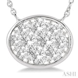 Oval Shape Lovebright Essential Diamond Necklace