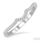 1/10 Ctw Arched Center Diamond Wedding Band in 14K White Gold