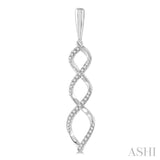 Swirl Diamond Fashion Long Earrings