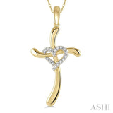 Cross & Heart Shape Diamond Pendant