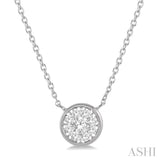1/4 Ctw Round Shape Lovebright Diamond Necklace in 14K White Gold