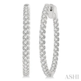 1-Inch Round Inside-Out Diamond Hoop Earrings