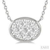 Oval Shape Lovebright Essential Diamond Necklace