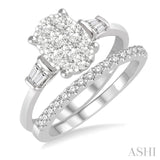 Oval Shape Lovebright Diamond Wedding Set