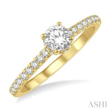 1/4 Ctw Semi-Mount Diamond Engagement Ring in 14K Yellow Gold