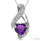 Heart Shape Gemstone & Diamond Pendant