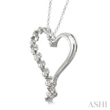 Silver Heart Shape Journey Diamond Fashion Pendant