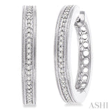 1/4 Ctw Single Cut Diamond Hoop Earrings in Sterling Silver