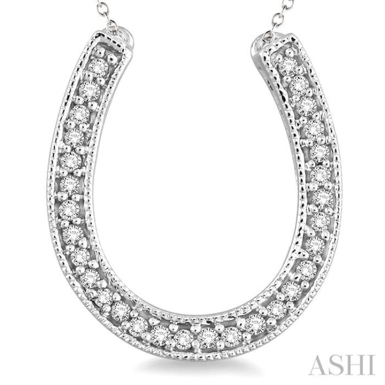 Silver Horseshoe Diamond Fashion Pendant