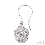 Silver Flower Diamond Fashion Earrings