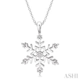 Silver Snow Flake Diamond Fashion Pendant