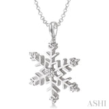 Silver Snow Flake Diamond Fashion Pendant