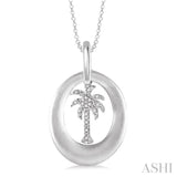 Silver Palm Tree Diamond Fashion Pendant