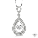 3/8 Ctw Diamond Emotion Pendant in 14K White Gold with Chain