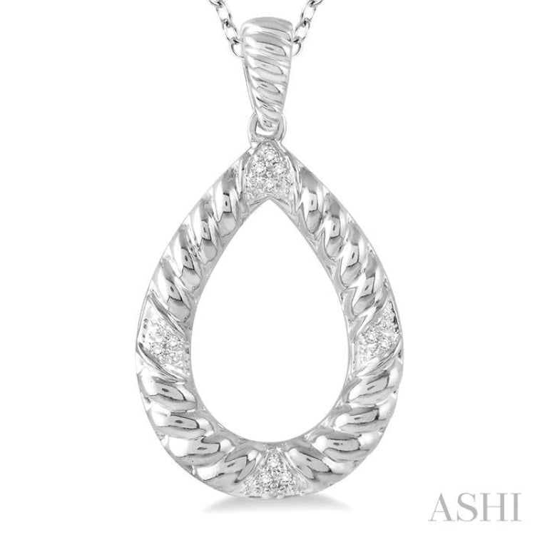 Silver Pear Shape Diamond Fashion Pendant