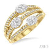 Oval Shape Lovebright Diamond Fashion Ring