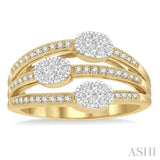 Oval Shape Lovebright Diamond Fashion Ring