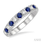 11 Stone Gemstone & Diamond Wedding Band