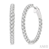 1-Inch Round Inside-Out Diamond Hoop Earrings